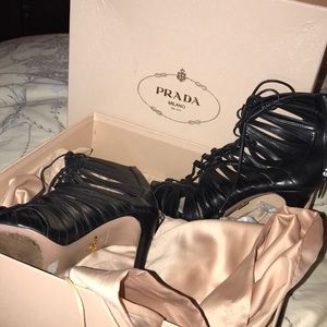 PRADA caged strappy heels